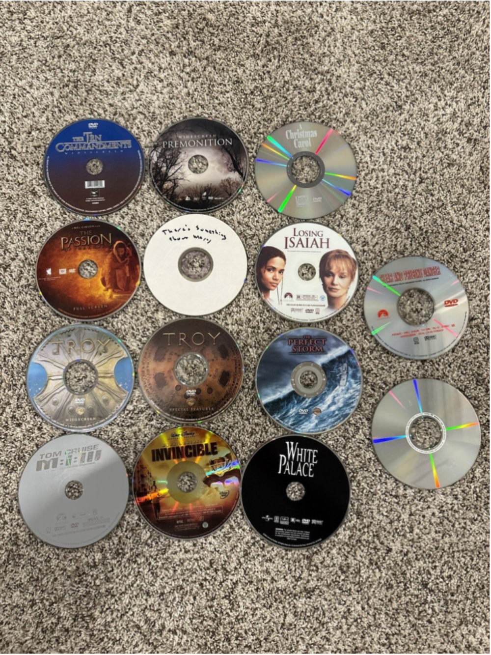 Lot 14 DVDs Movies Troy Passion Christ Perfect Storm Mission Impossible Disc Onl